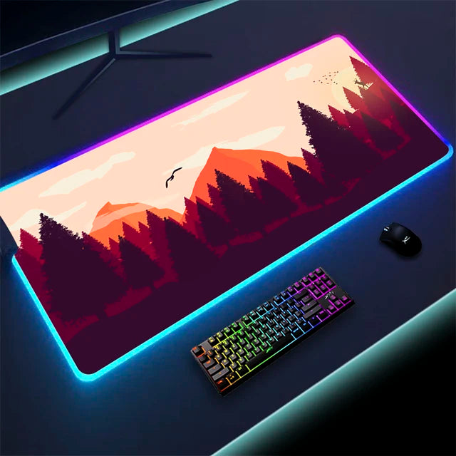 Luminous LED Lighting Mouse Pad Canvas Graffitti
