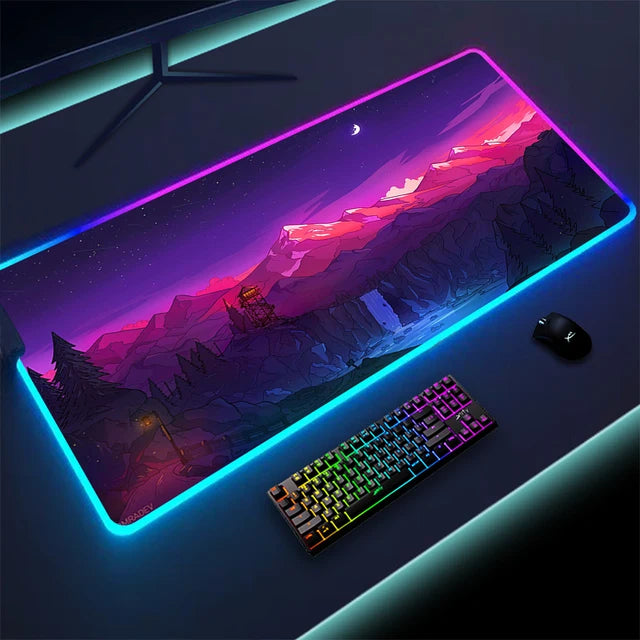 Luminous LED Lighting Mouse Pad Canvas Graffitti