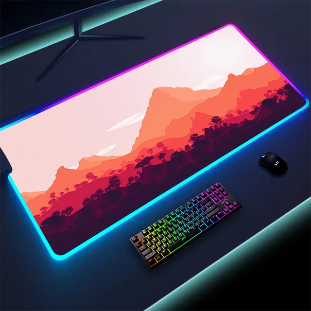 Luminous LED Lighting Mouse Pad Canvas Graffitti