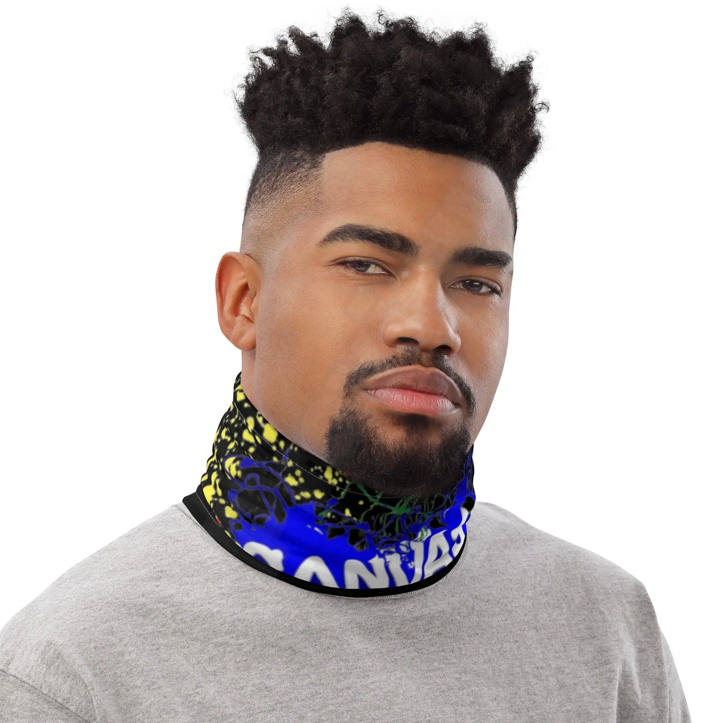 Neck Gaiter blackThis neck gaiter is a versatile accessory that can be used as a face covering, headband, bandana, wristband, and neck warmer. Upgrade your accessory game and find a Canvas GraffittiNeck Gaiter black