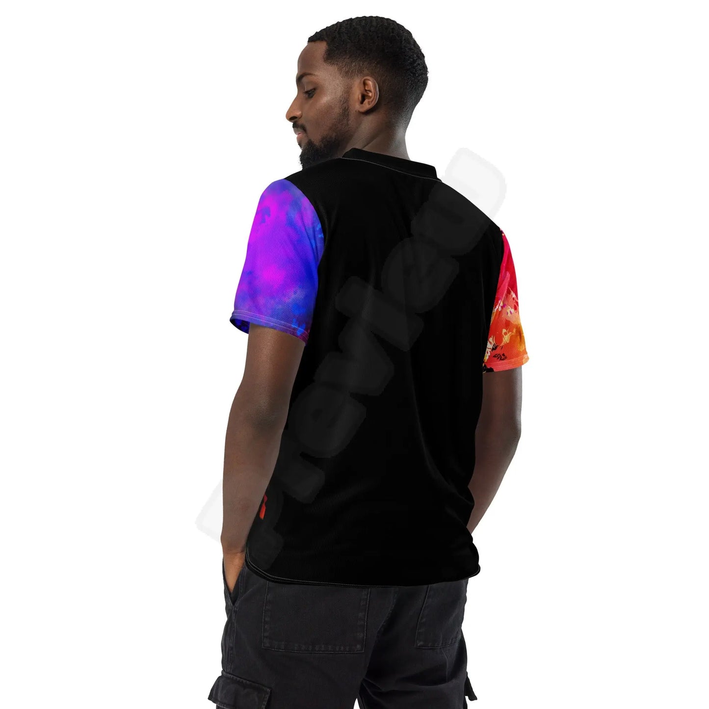 unisex sports jersey (black)Looking for the perfect sports jersey? We have you covered—made of 100% recycled polyester fabric, this shirt is breathable, moisture-wicking, and has a double-layerCanvas Graffittiunisex sports jersey (black)
