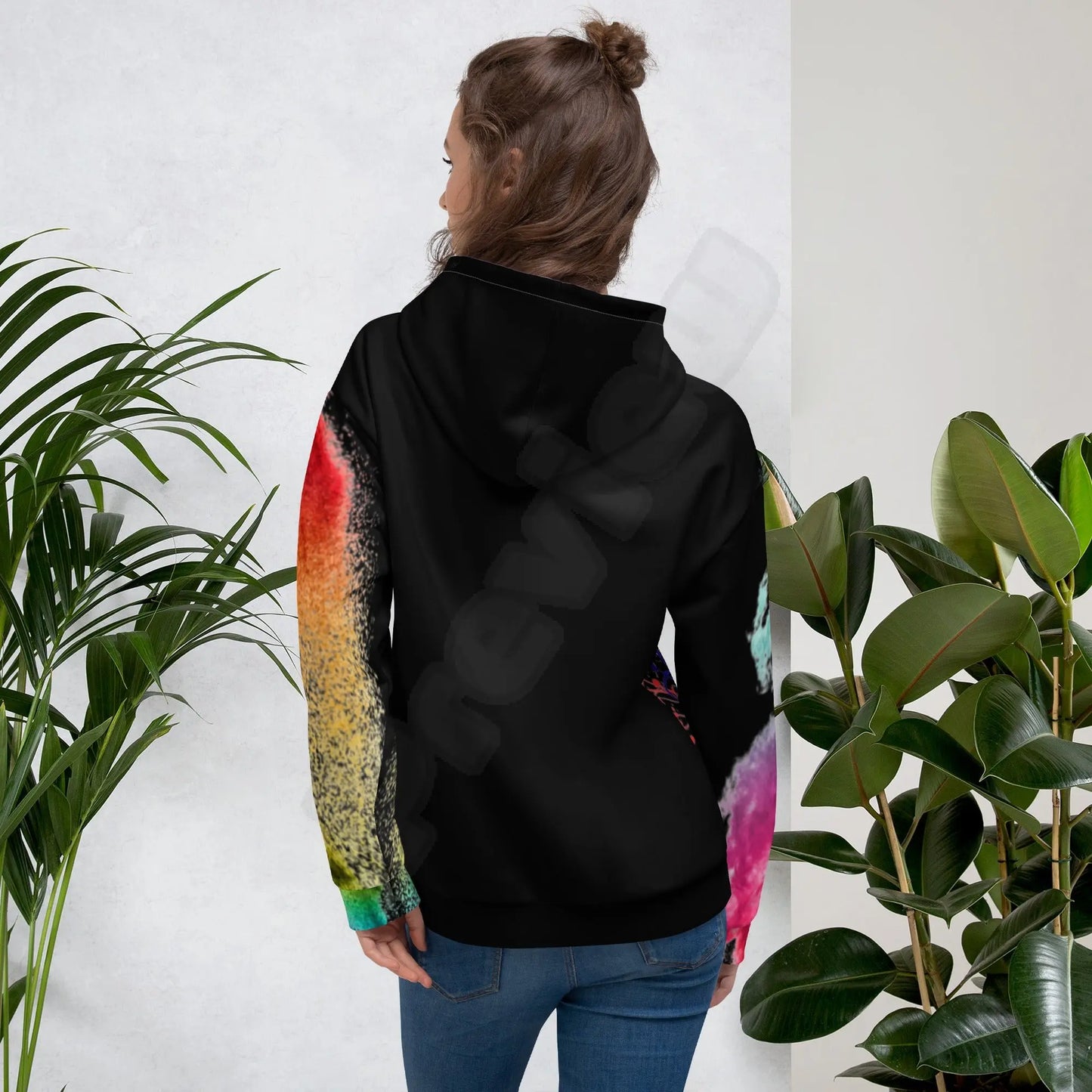 Unisex Hoodie (black)This comfy unisex hoodie has a soft outside with a vibrant print and an even softer brushed fleece inside. The hoodie has a relaxed fit, and it's perfect for wrappinCanvas GraffittiUnisex Hoodie (black)