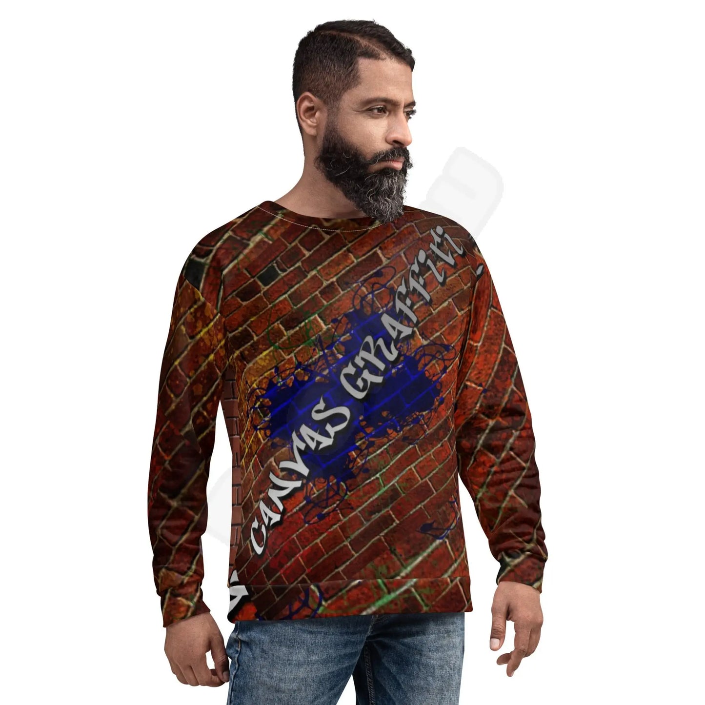 Unisex SweatshirtEach unique, all-over printed sweatshirt is precision-cut and hand-sewn to achieve the best possible look and bring out the intricate design. What's more, the durablCanvas GraffittiUnisex Sweatshirt