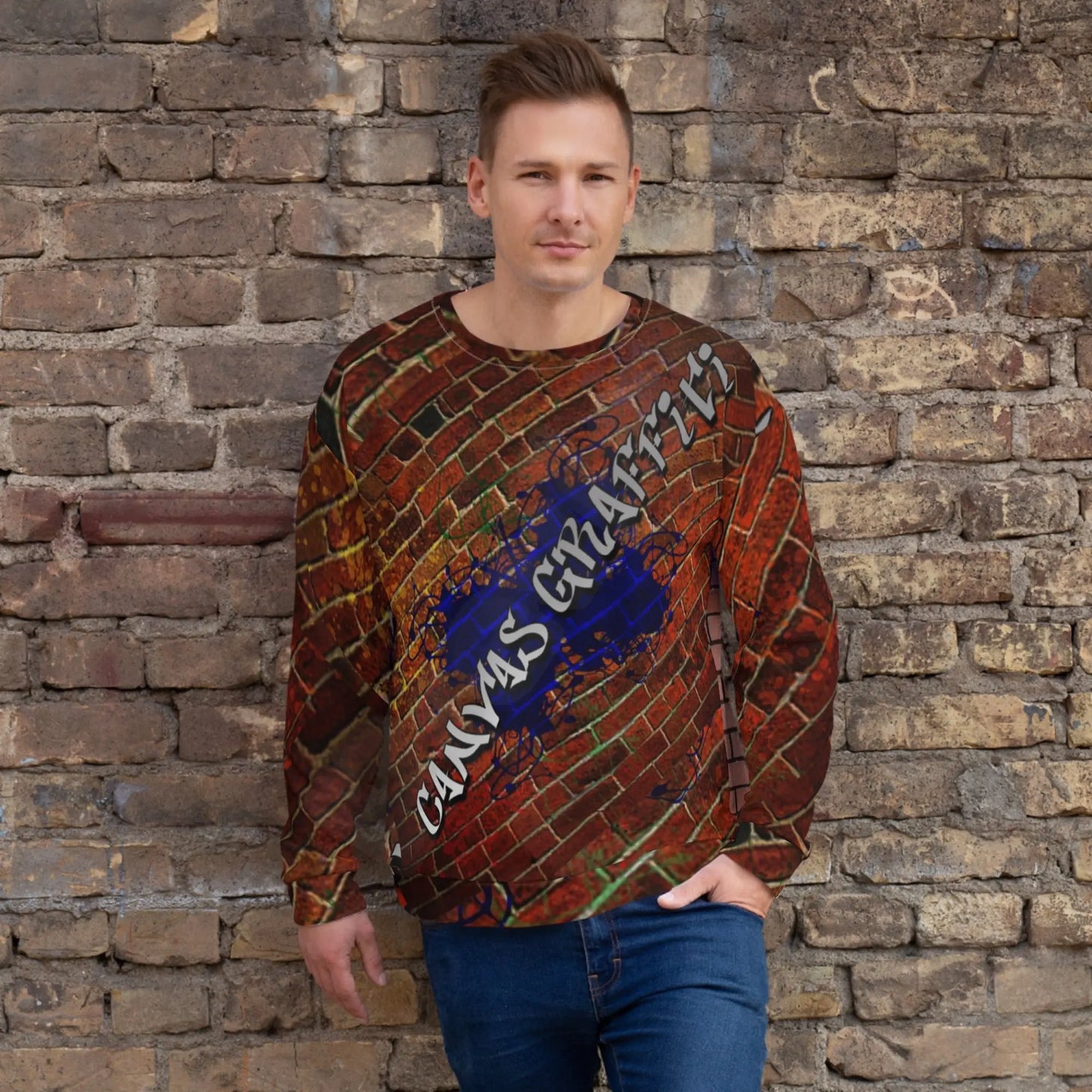 Unisex SweatshirtEach unique, all-over printed sweatshirt is precision-cut and hand-sewn to achieve the best possible look and bring out the intricate design. What's more, the durablCanvas GraffittiUnisex Sweatshirt