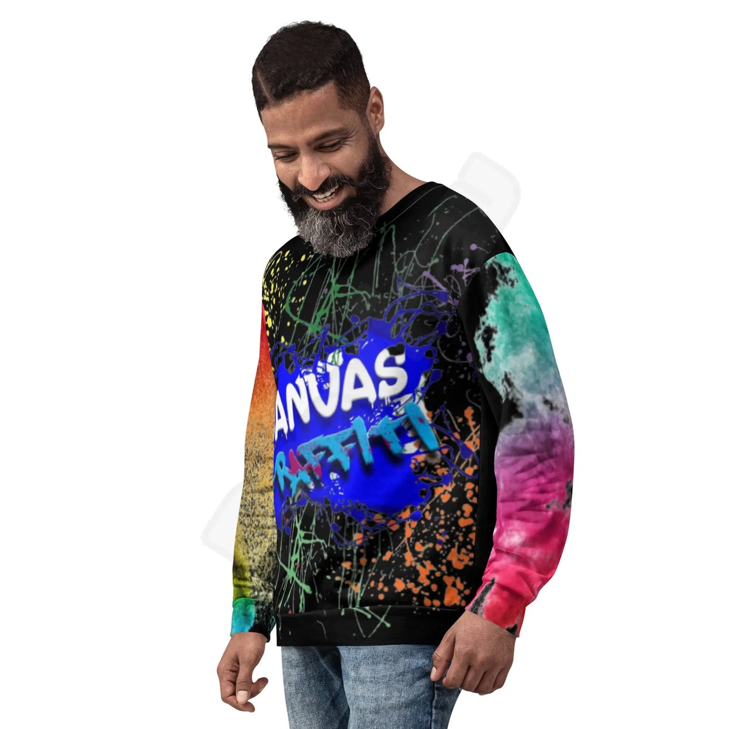 Unisex Sweatshirt (black)Each unique, all-over printed sweatshirt is precision-cut and hand-sewn to achieve the best possible look and bring out the intricate design. What's more, the durablCanvas GraffittiUnisex Sweatshirt (black)