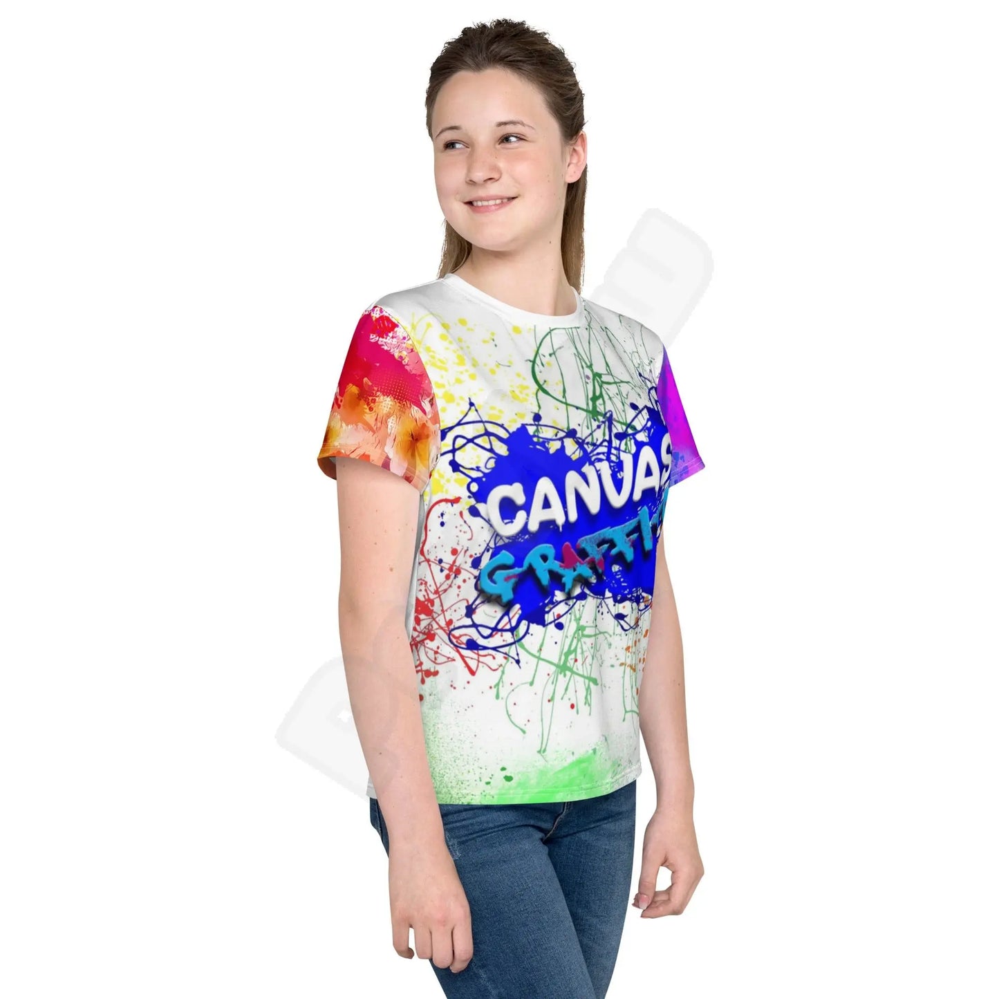 Youth crew neck t-shirt Canvas Graffitti