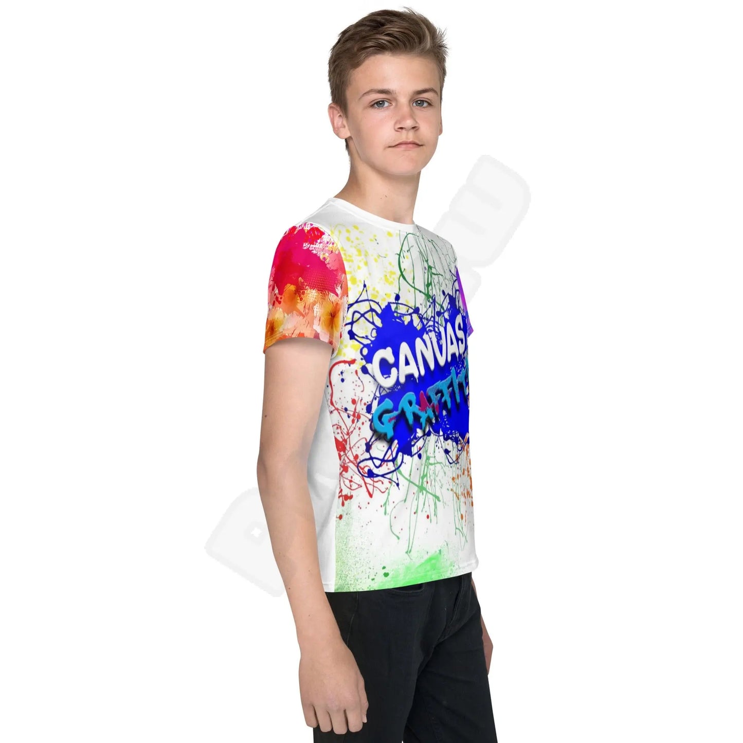 Youth crew neck t-shirt Canvas Graffitti