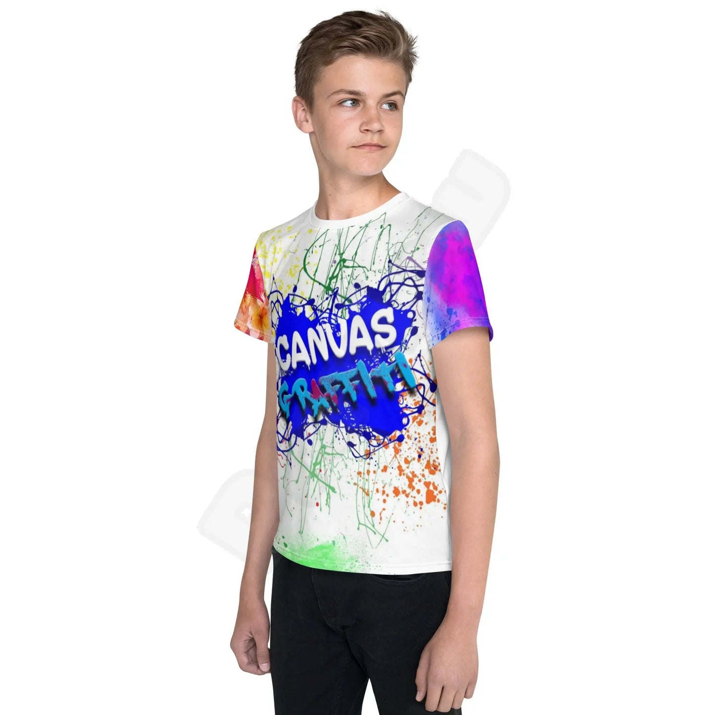 Youth crew neck t-shirt Canvas Graffitti