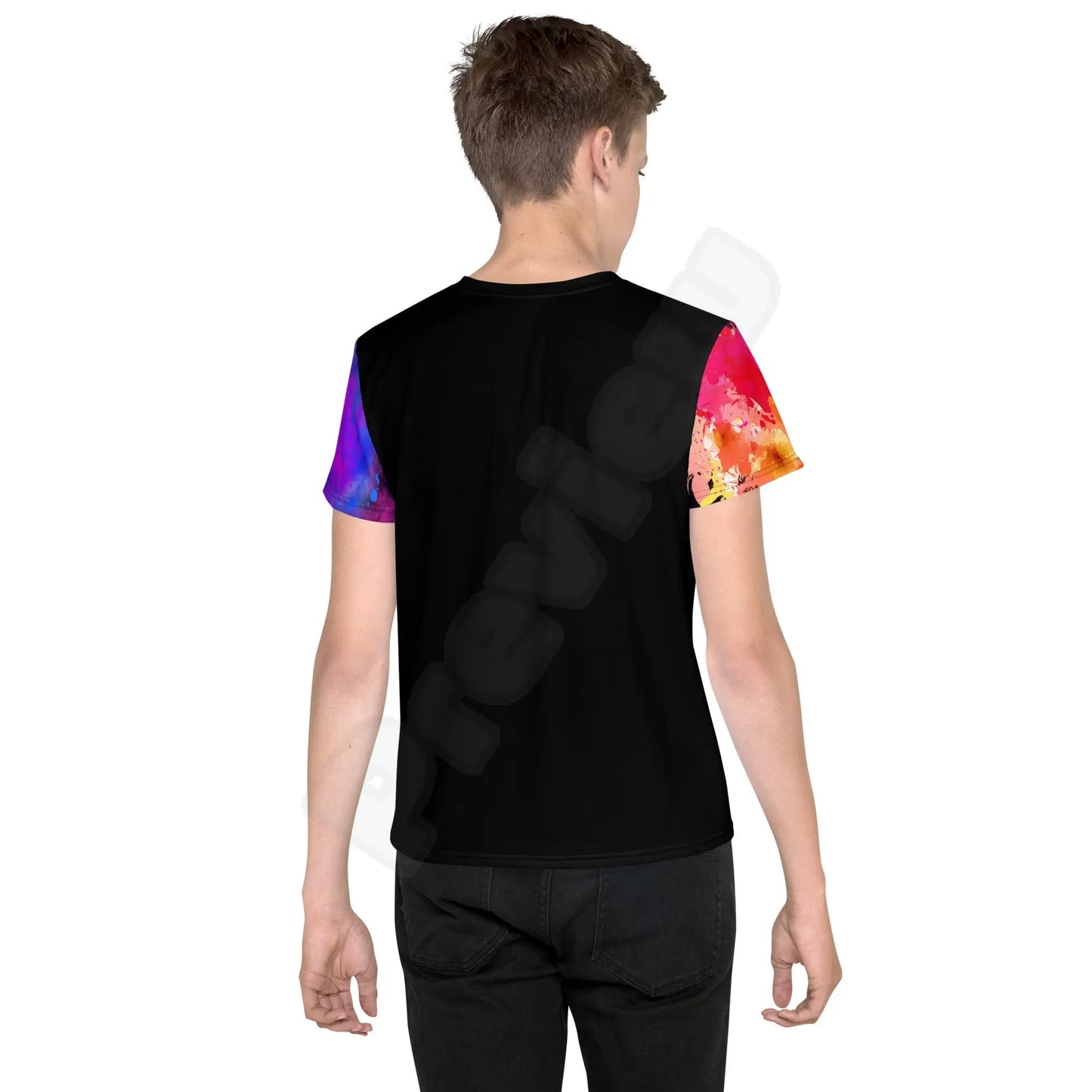 Youth crew neck t-shirt black Canvas Graffitti