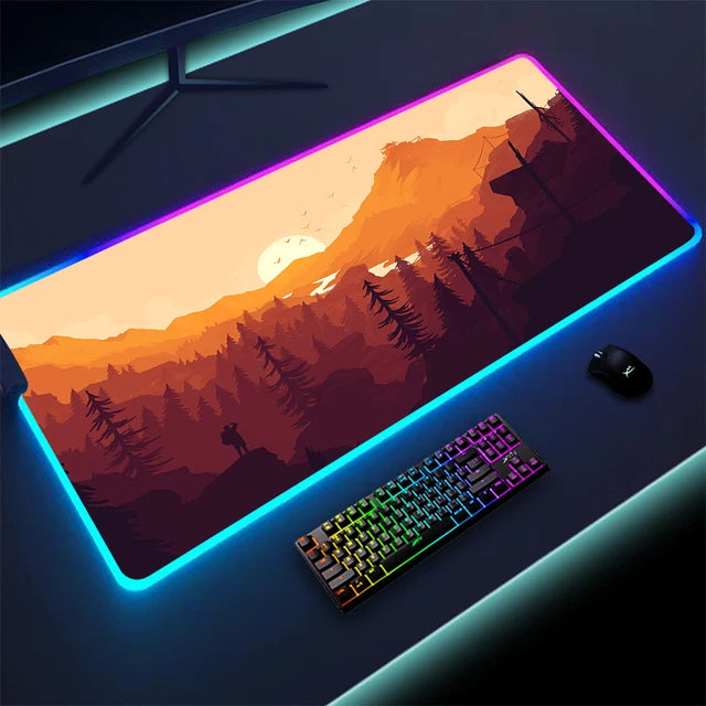 Luminous LED Lighting Mouse Pad Canvas Graffitti