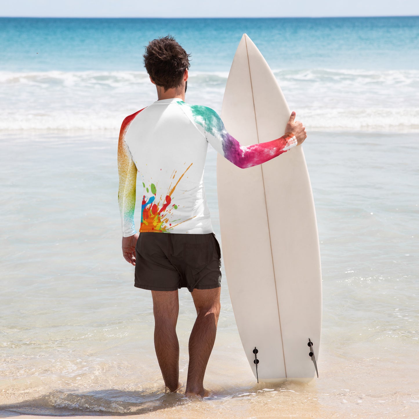 Men's Rash GuardDon’t let sunburn, wind, sand, or other elements ruin your day! This smooth and versatile long-sleeve rash guard will protect you while you have fun doing sports. ItCanvas GraffittiRash Guard