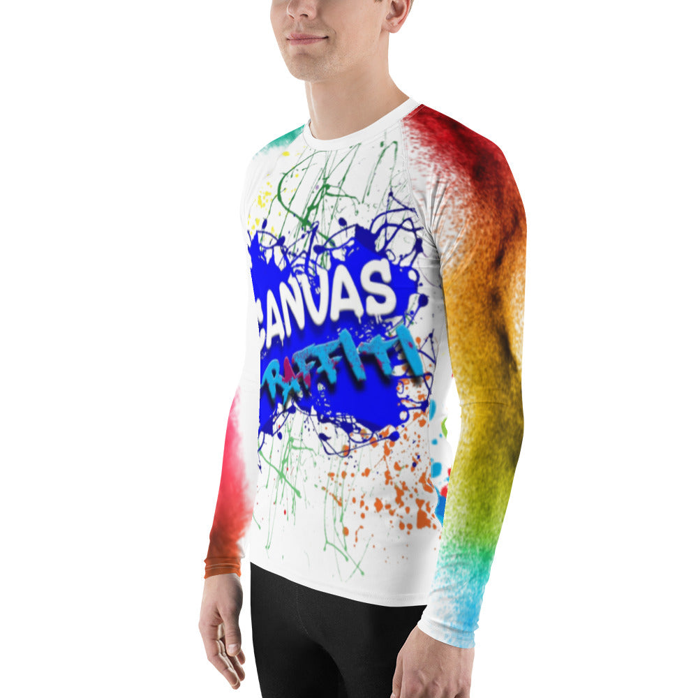 Men's Rash GuardDon’t let sunburn, wind, sand, or other elements ruin your day! This smooth and versatile long-sleeve rash guard will protect you while you have fun doing sports. ItCanvas GraffittiRash Guard