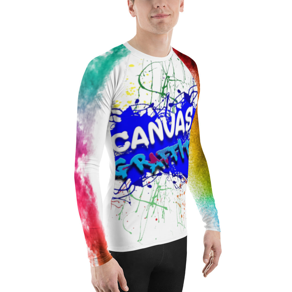 Men's Rash GuardDon’t let sunburn, wind, sand, or other elements ruin your day! This smooth and versatile long-sleeve rash guard will protect you while you have fun doing sports. ItCanvas GraffittiRash Guard
