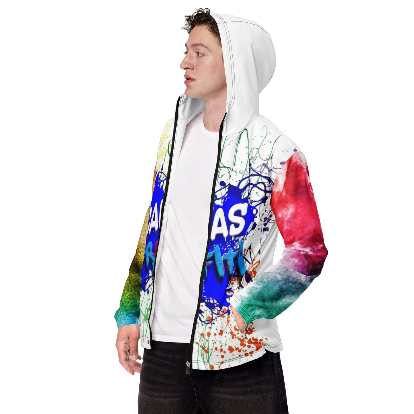 Men’s windbreakerThis lightweight windbreaker ensures maximum comfort on windy, rainy, and sunny days, thanks to the water-resistant fabric and breathable mesh lining. The windbreakeCanvas GraffittiMen’