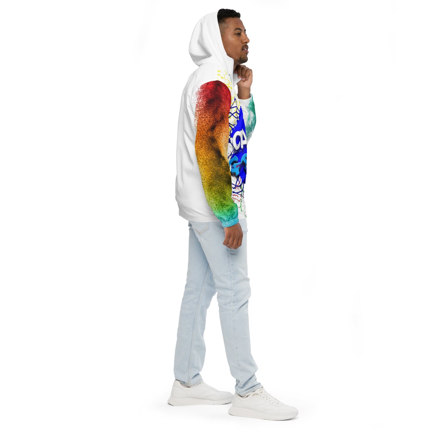 Men’s windbreakerThis lightweight windbreaker ensures maximum comfort on windy, rainy, and sunny days, thanks to the water-resistant fabric and breathable mesh lining. The windbreakeCanvas GraffittiMen’