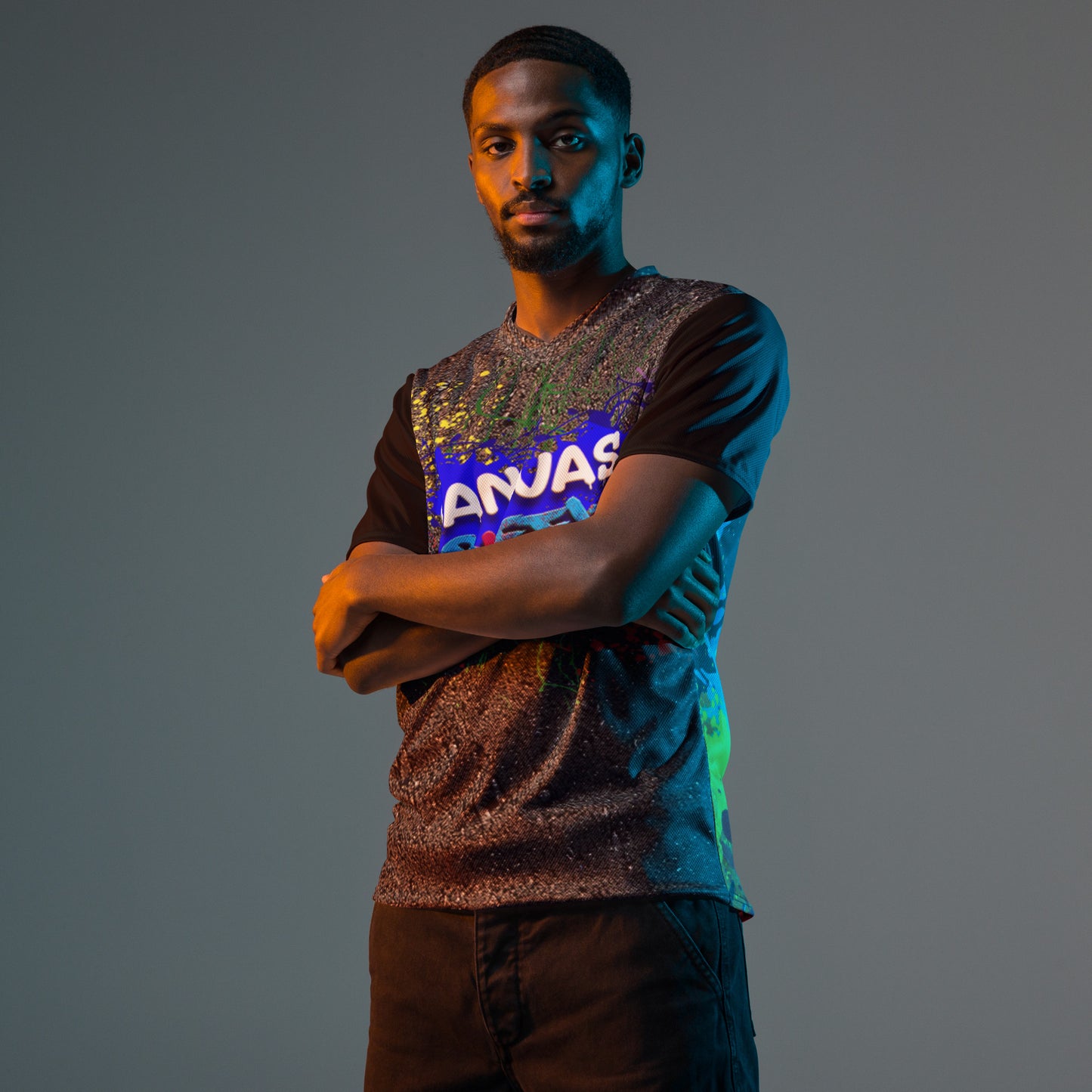 Recycled unisex sports jersey street Canvas Graffitti