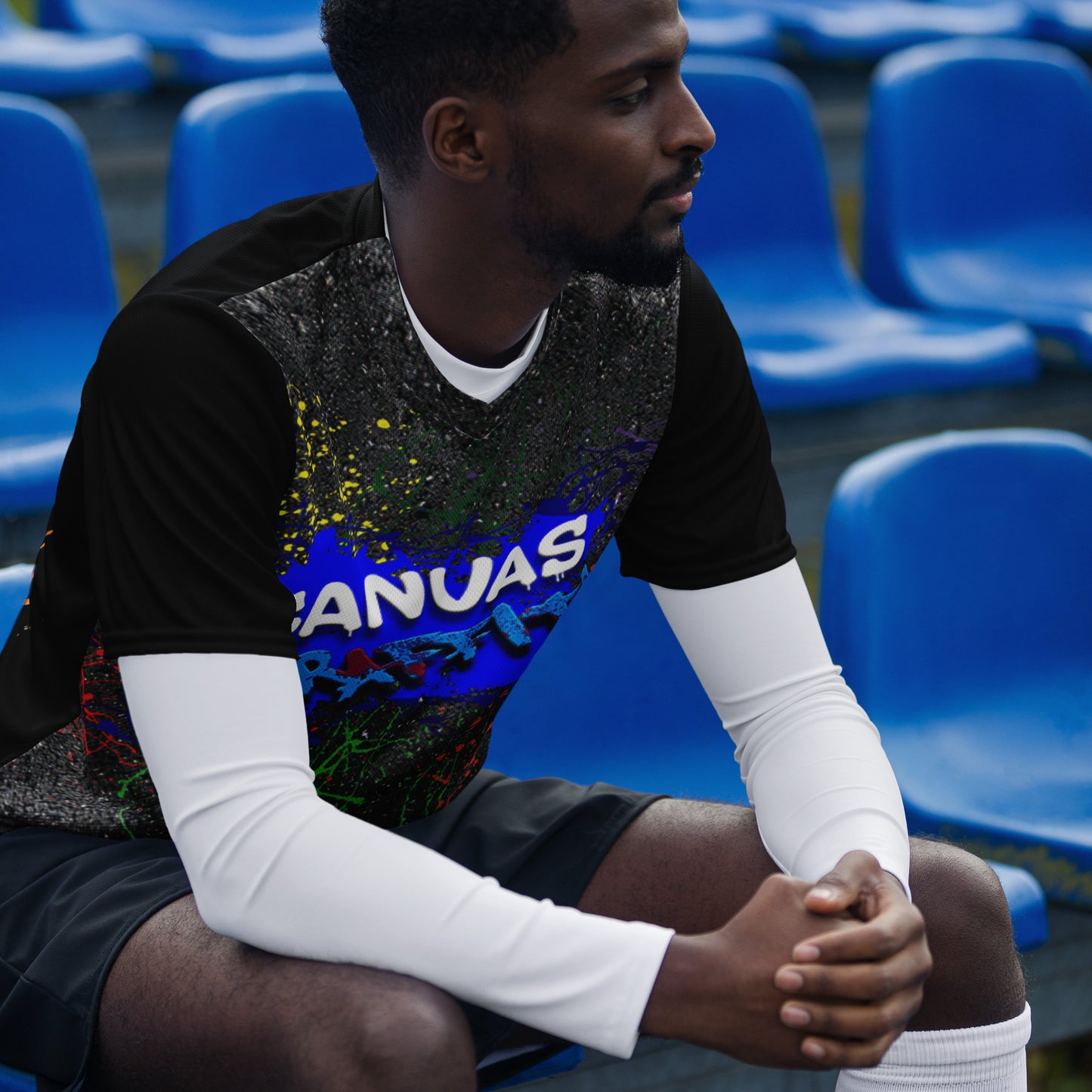 Recycled unisex sports jersey street Canvas Graffitti