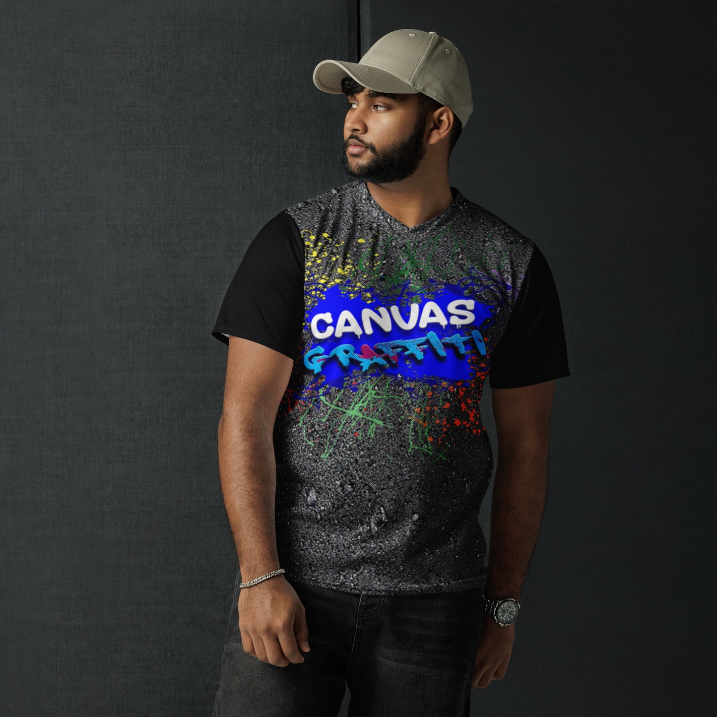 Recycled unisex sports jersey street Canvas Graffitti
