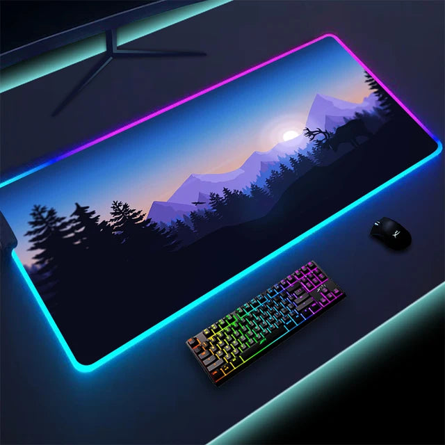 Luminous LED Lighting Mouse Pad Canvas Graffitti