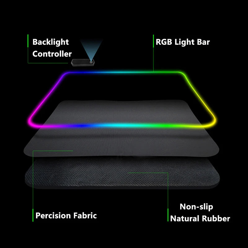 Luminous LED Lighting Mouse Pad Canvas Graffitti