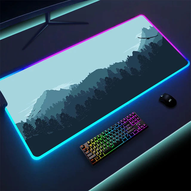 Luminous LED Lighting Mouse Pad Canvas Graffitti