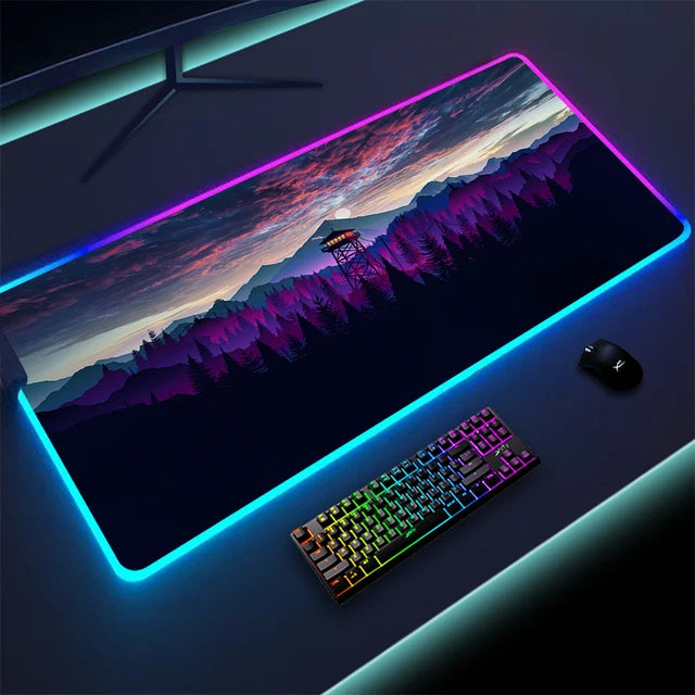Luminous LED Lighting Mouse Pad Canvas Graffitti
