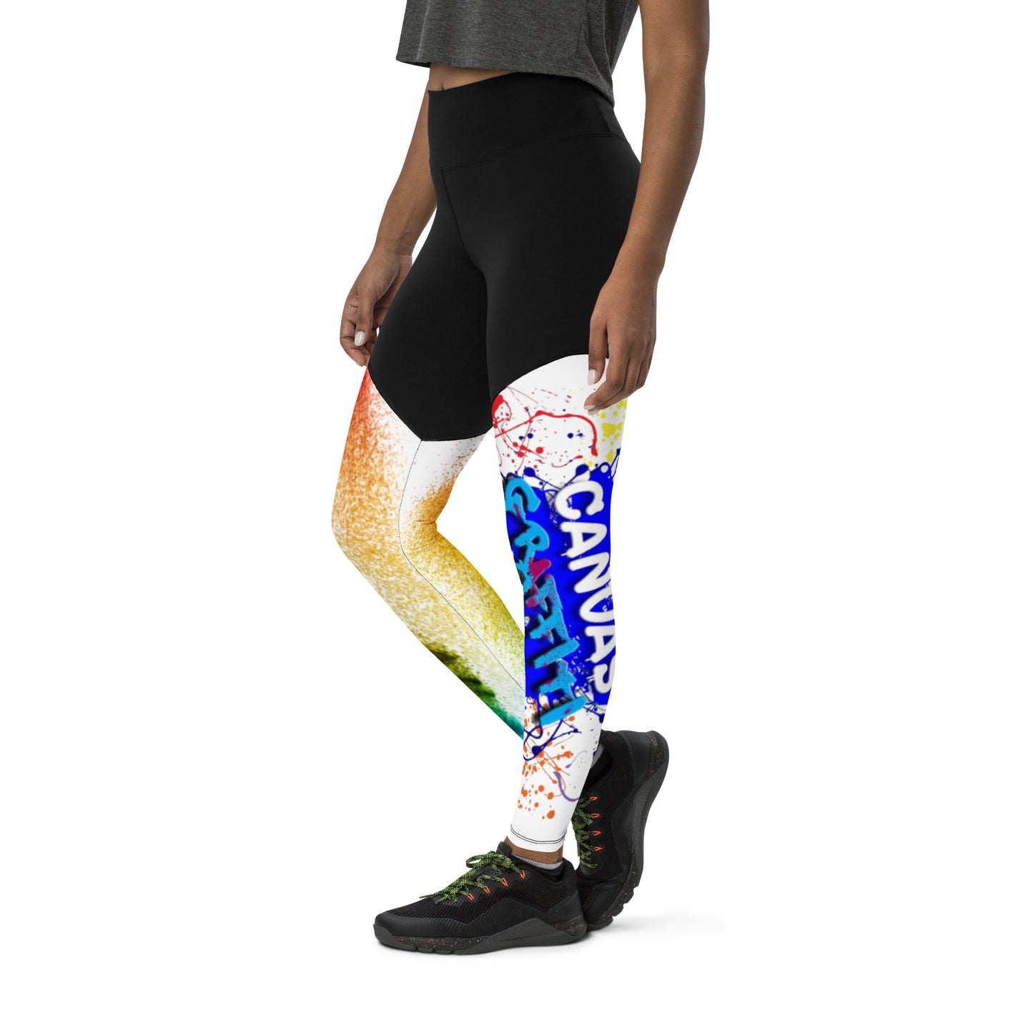 Sports Leggings Canvas Graffitti