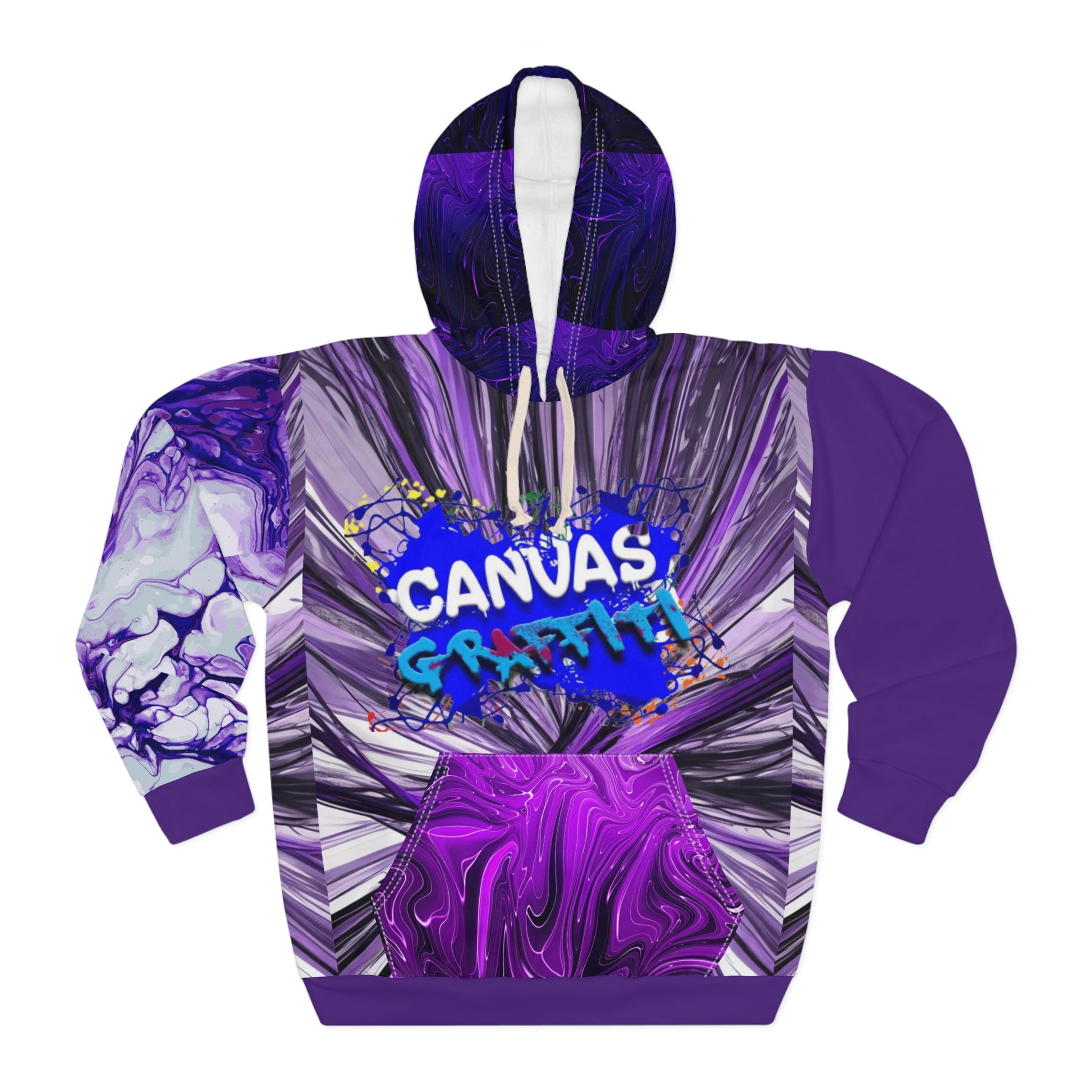 abstract purple Pullover Hoodie (AOP) Printify