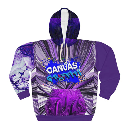 abstract purple Pullover Hoodie (AOP) Printify