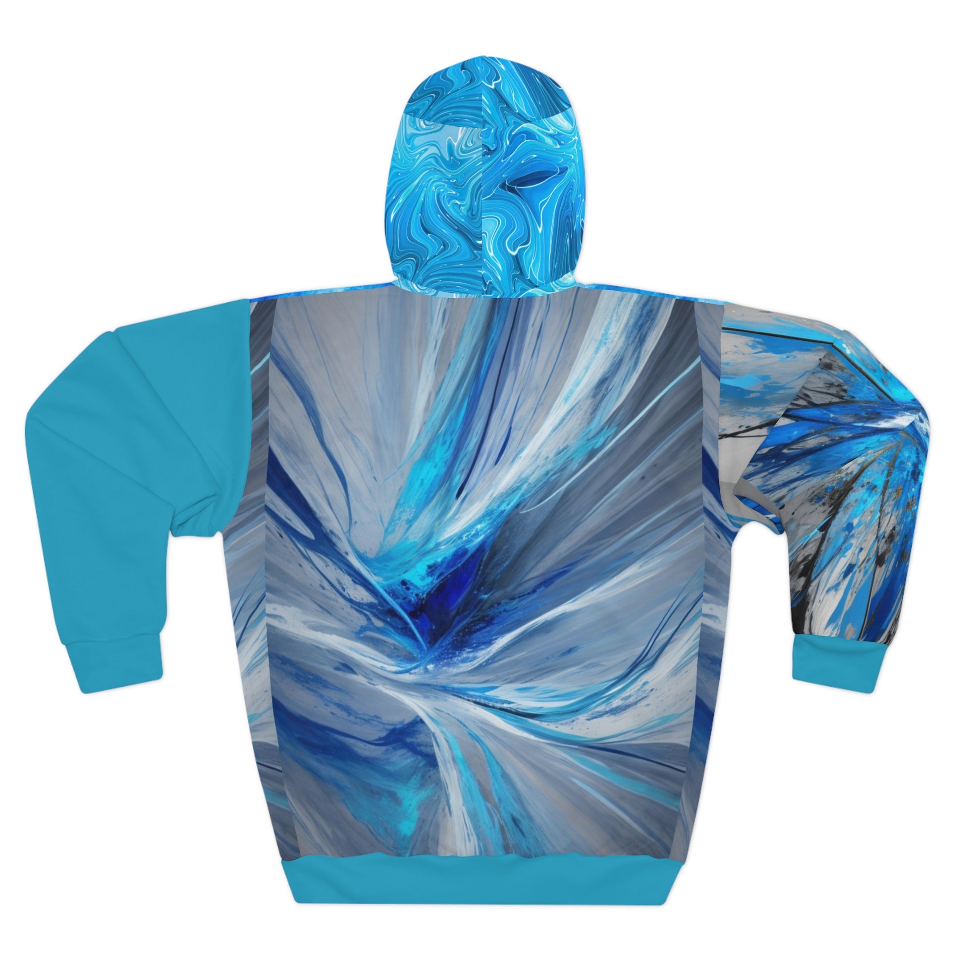 abstract light blue Pullover Hoodie (AOP) Printify
