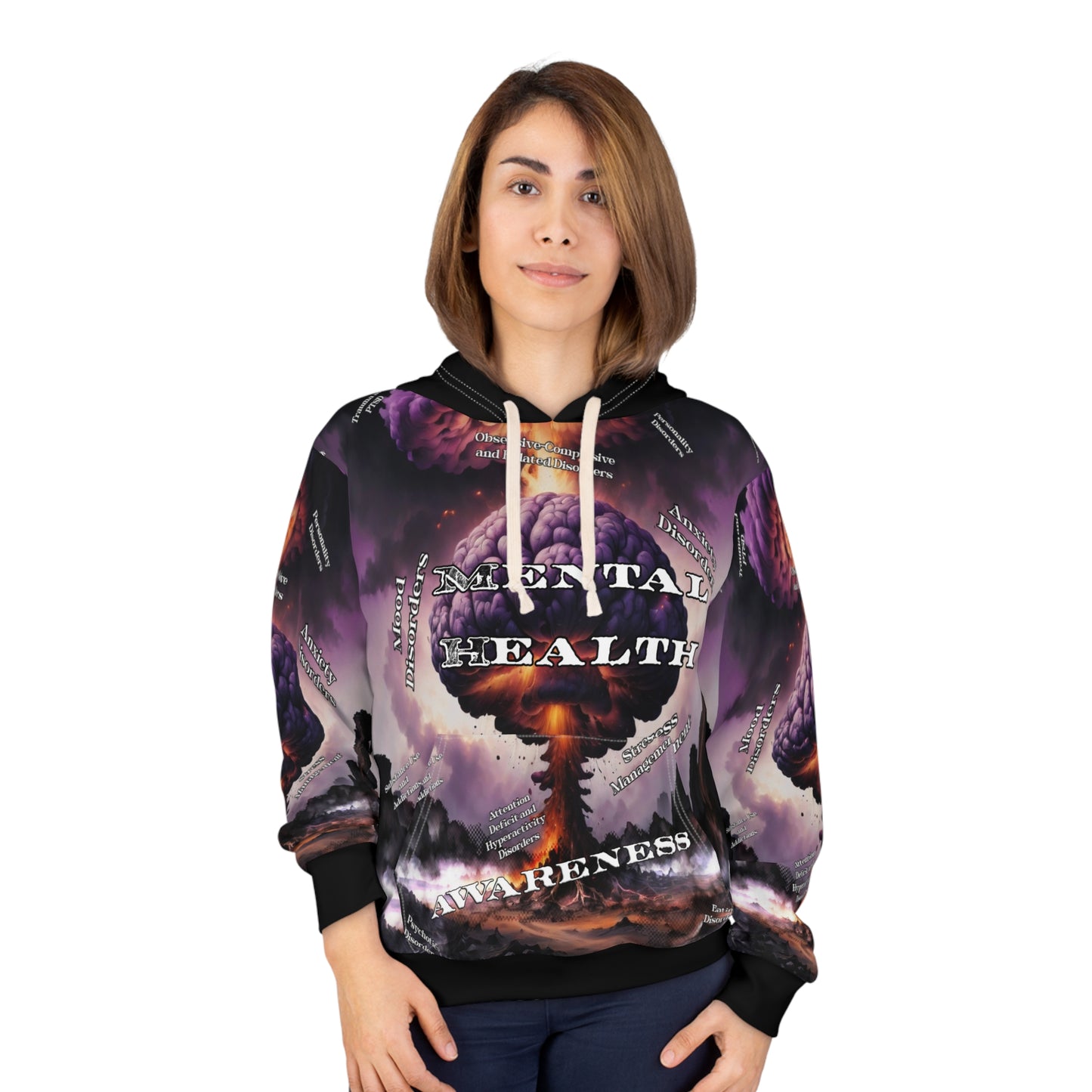 mental health Unisex Pullover Hoodie (AOP) Printify