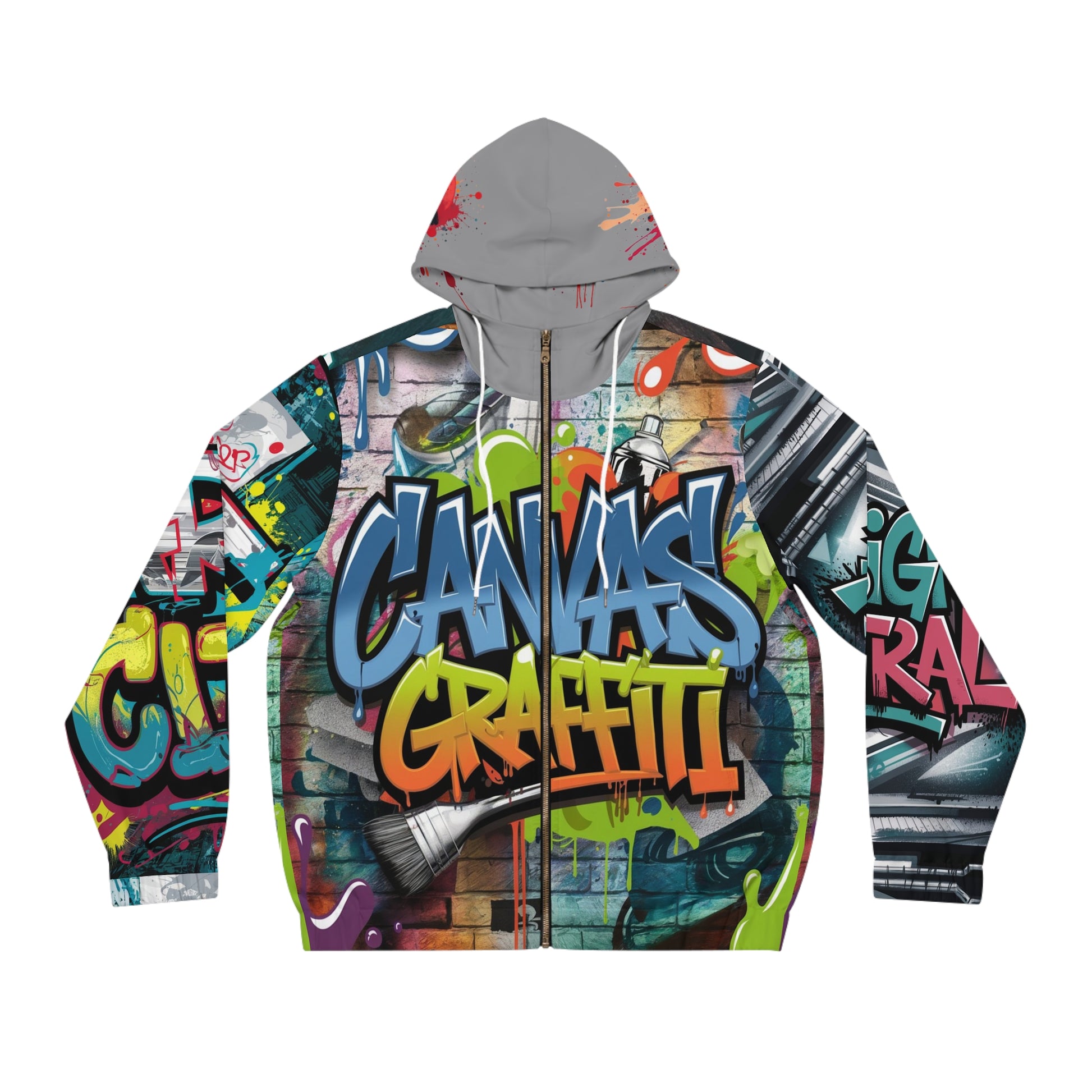 Men's Full-Zip Hoodie (grey) Printify