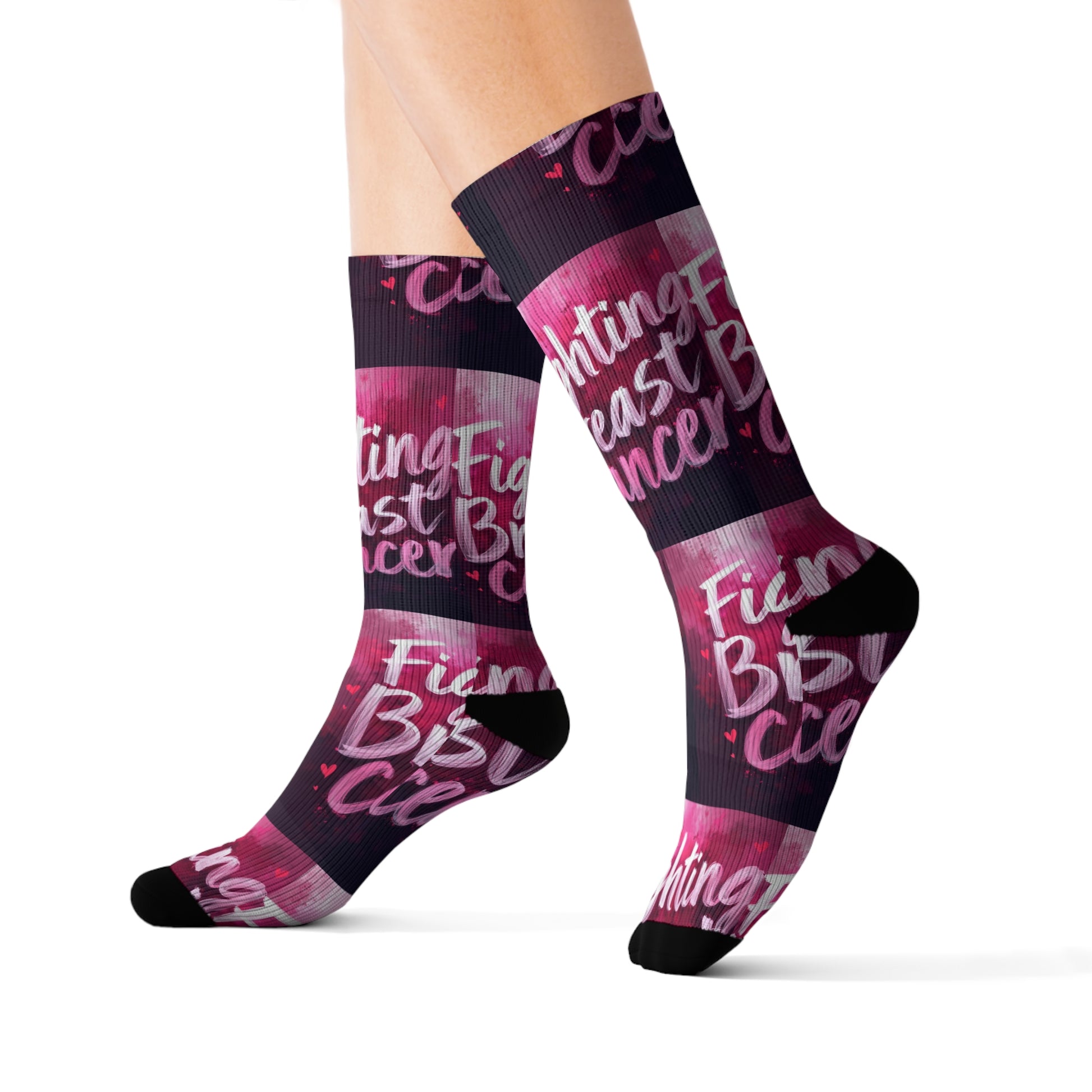 Breast Cancer Sublimation Socks Printify