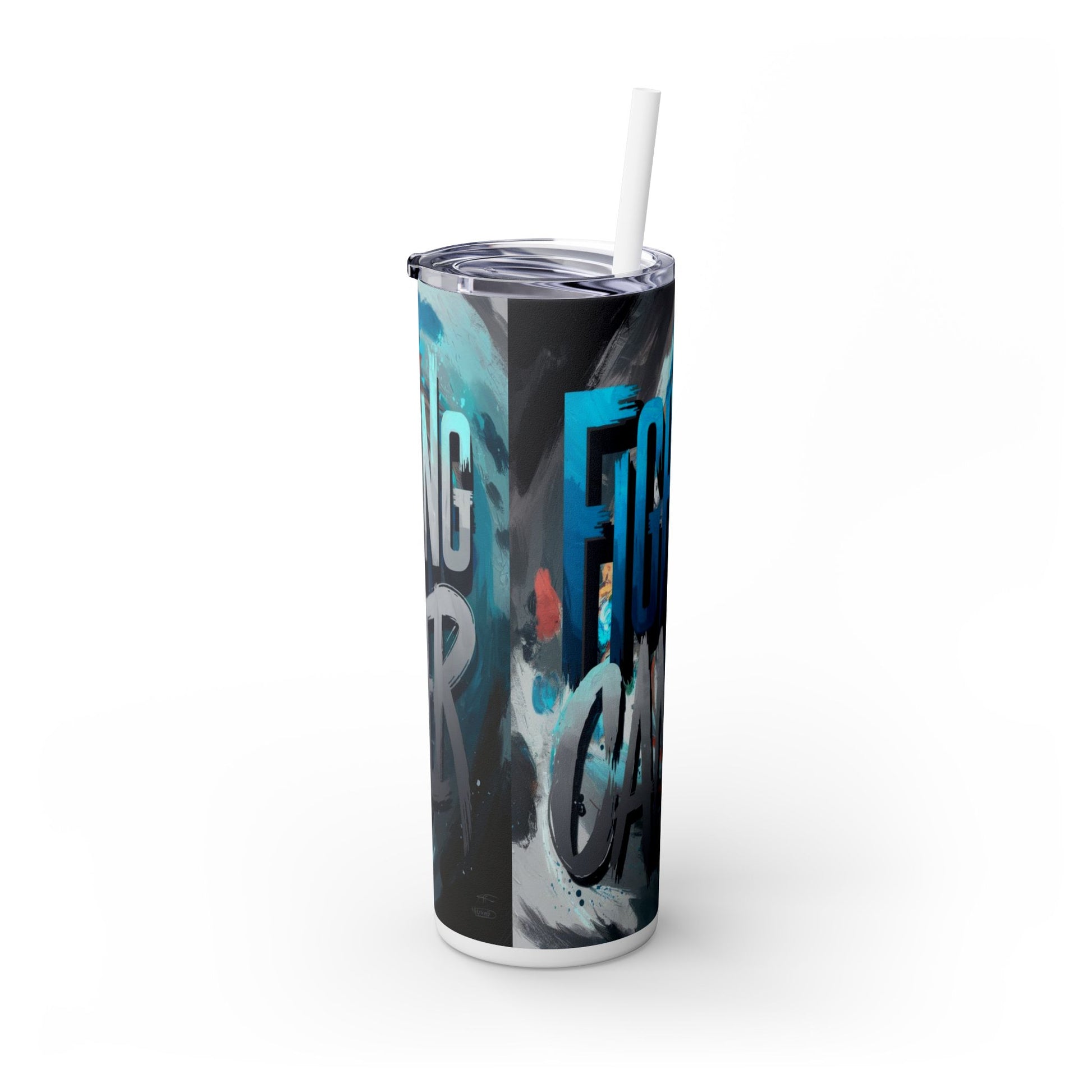cancer Skinny Tumbler with Straw, 20oz Printify