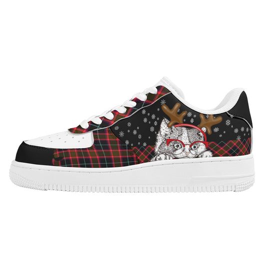 Womens New Design Low Top Leather Shoes - Canvas Graffitti
