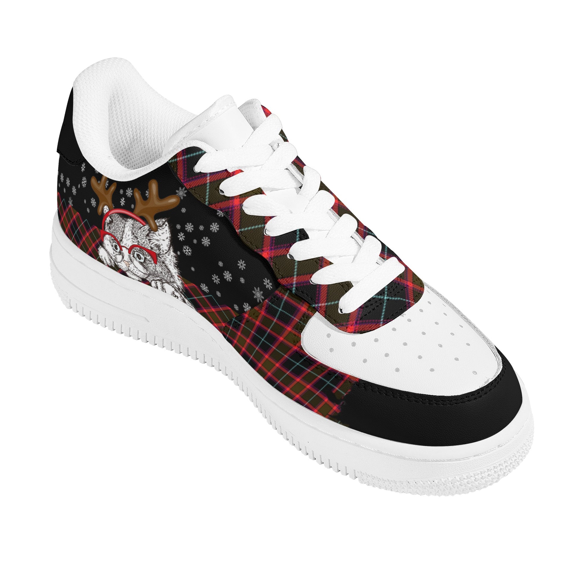 Womens New Design Low Top Leather Shoes - Canvas Graffitti