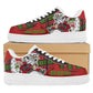Womens New Design Low Top Leather Shoes - Canvas Graffitti