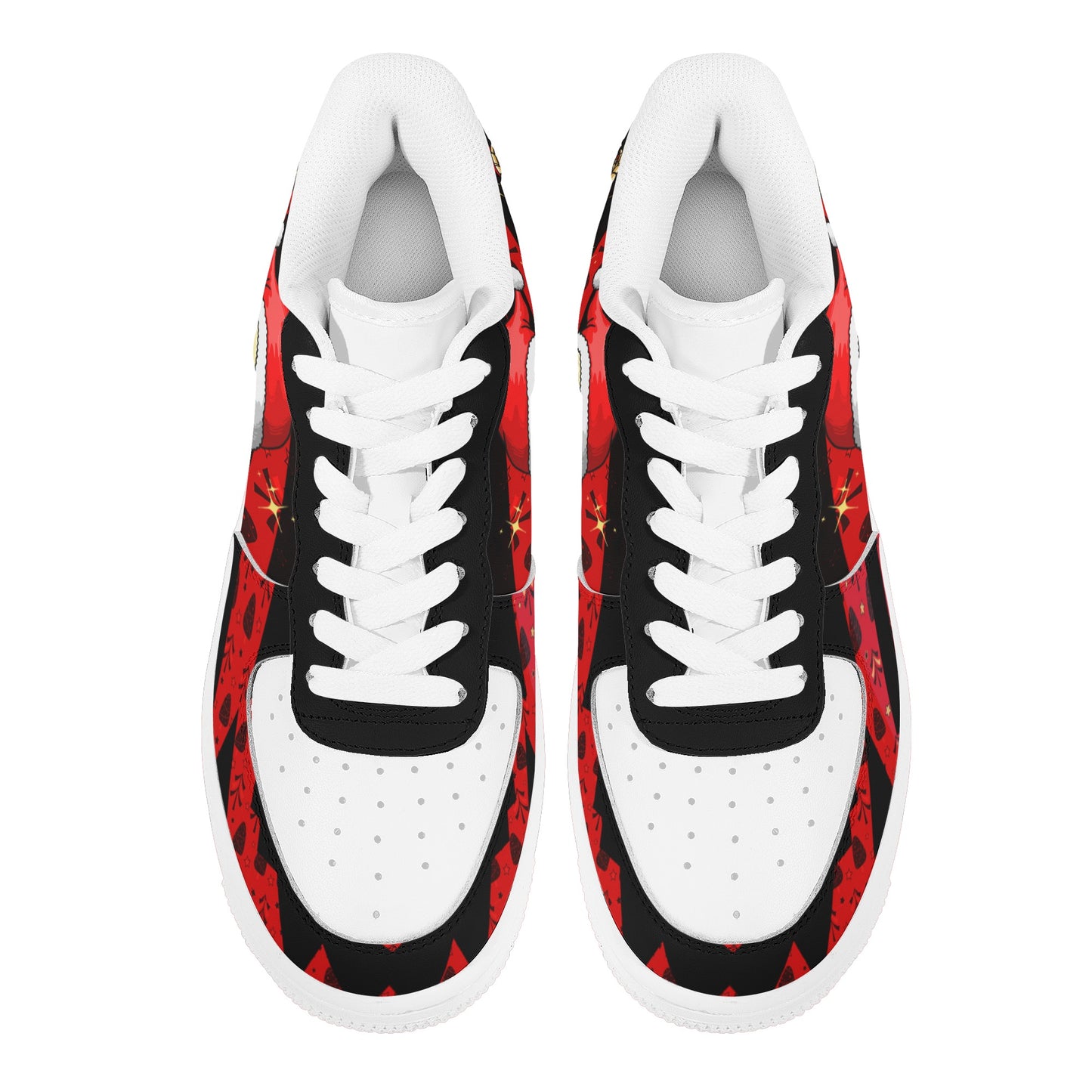 Womens New Design Low Top Leather Shoes - Canvas Graffitti