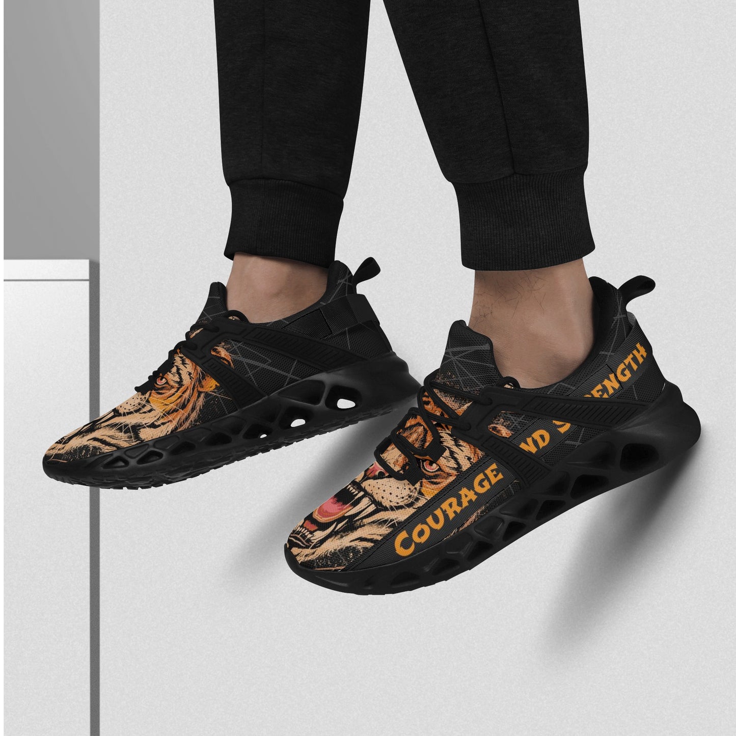 Mens New Elastic Sport Sneakers - Canvas Graffitti