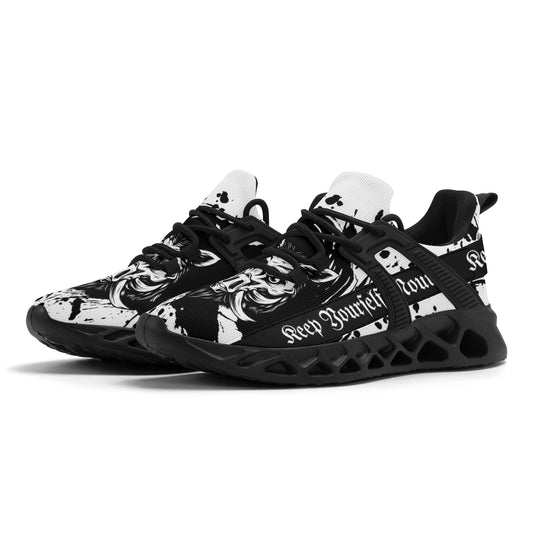 Mens New Elastic Sport Sneakers - Canvas Graffitti