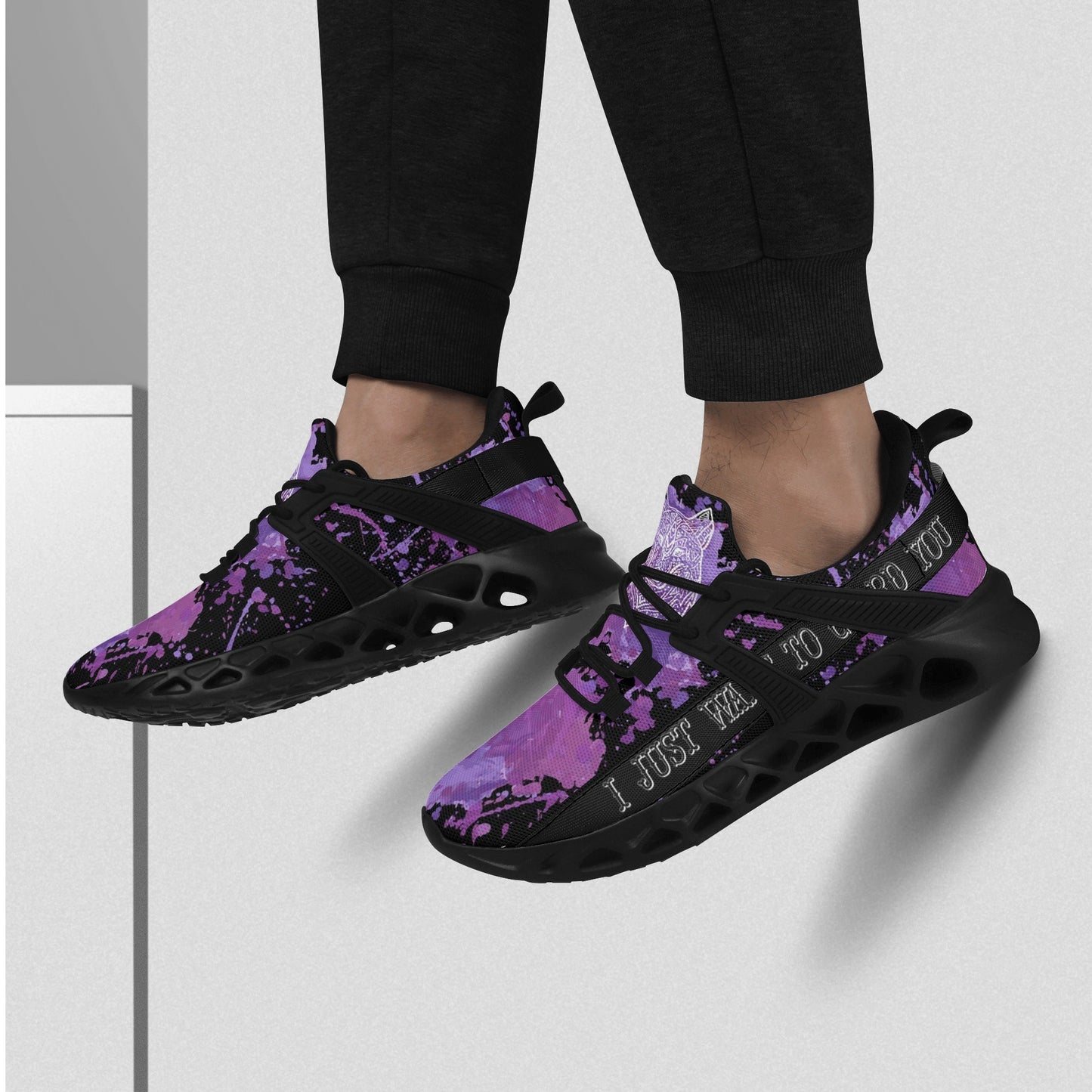 Mens New Elastic Sport Sneakers - Canvas Graffitti