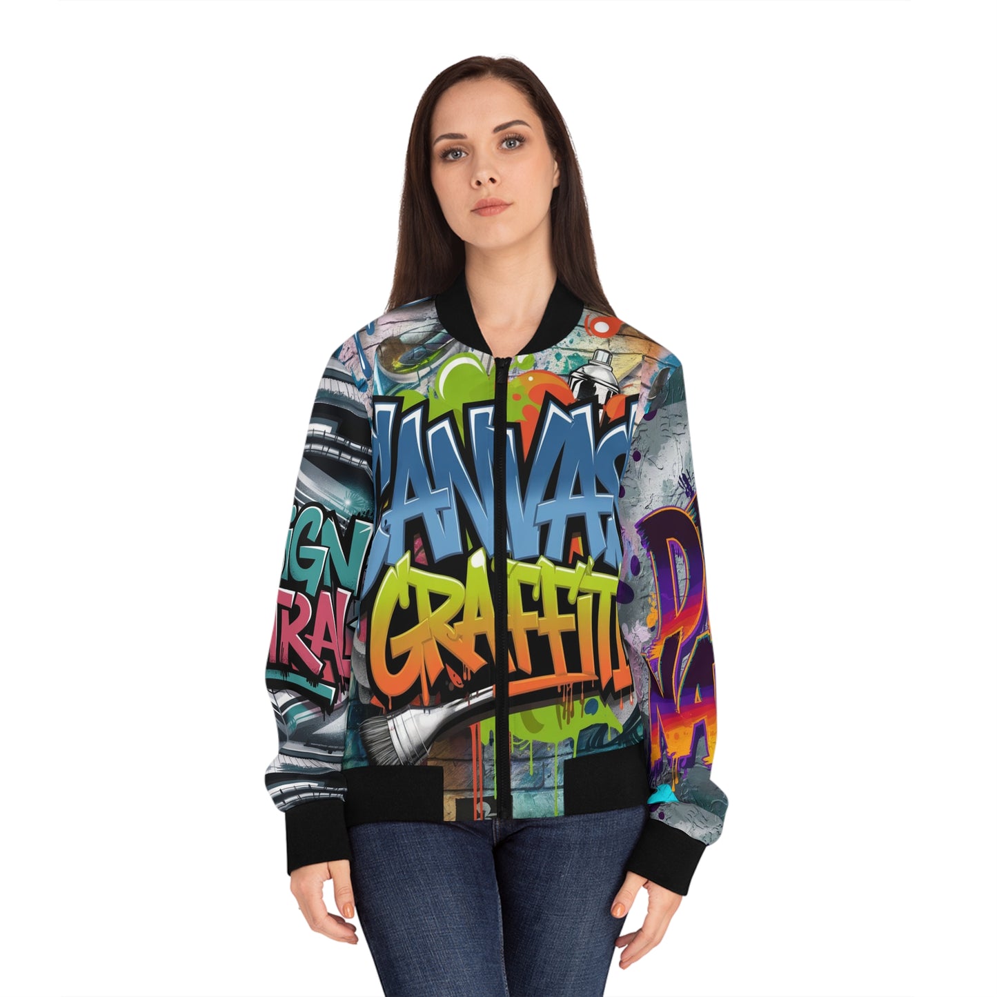 Women's Bomber Jacket (black) Printify