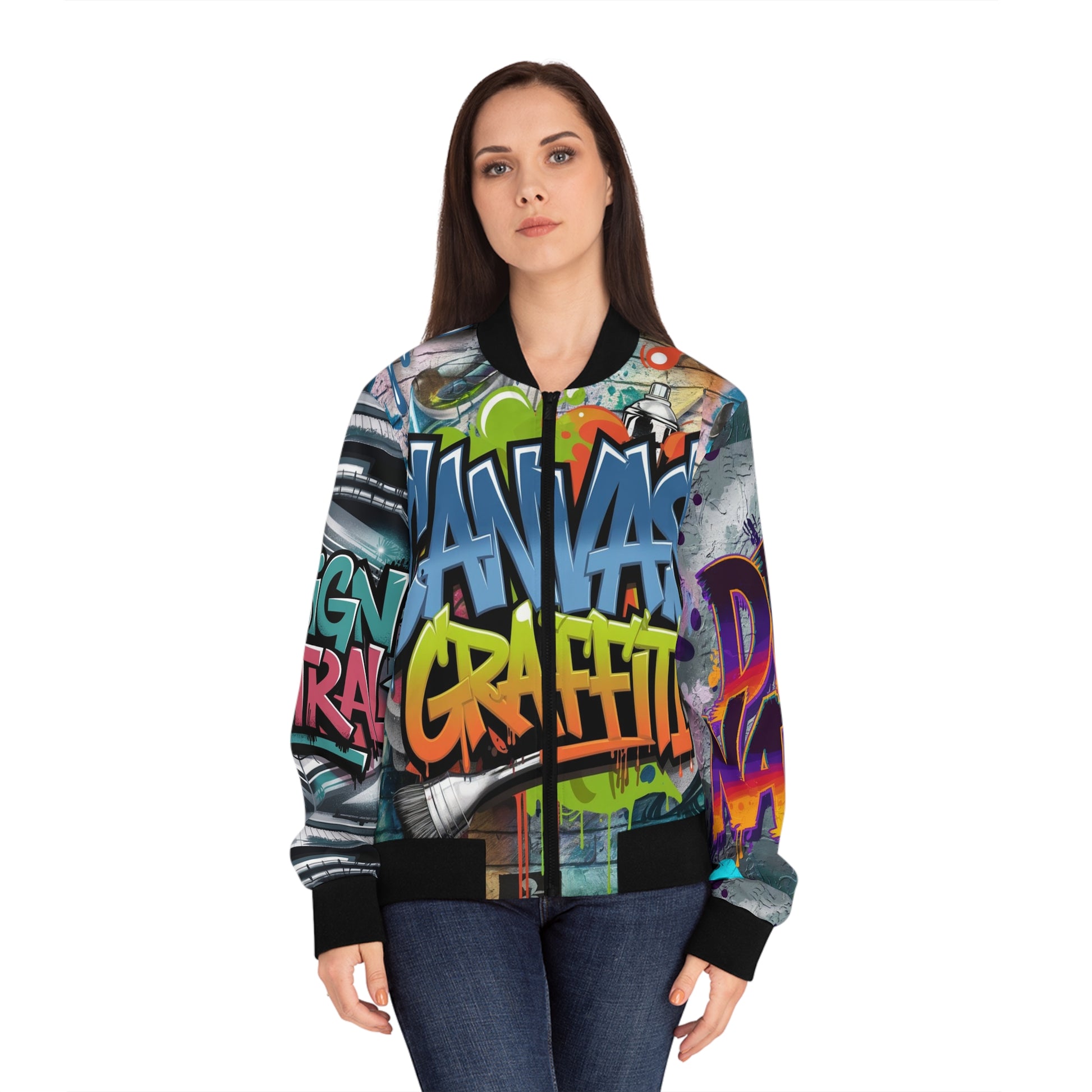 Women's Bomber Jacket (black) Printify