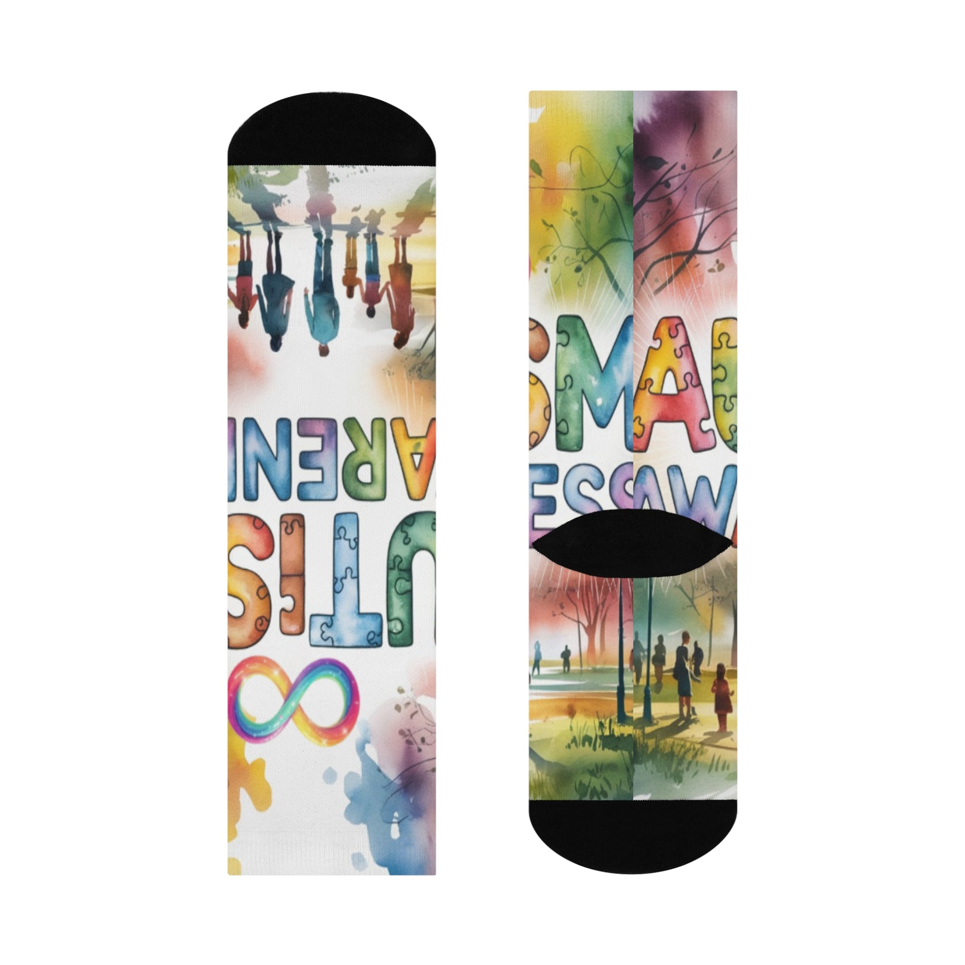 autism awareness Cushioned Crew Socks Printify