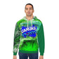 abstract green Pullover Hoodie (AOP) Printify