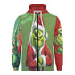 Grinch All Over Print Classic Zip Hoodie* Made from high-quality polyester material, ensuring durability and comfort for daily wear.* Hoodie drawstring and kangaroo pocket keep out rain and wind gusts. * 2Canvas GraffittiPrint Classic Zip Hoodie
