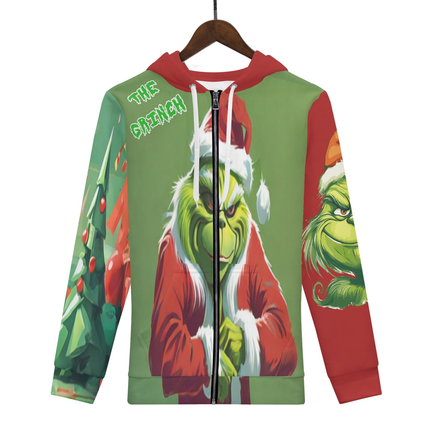 Grinch All Over Print Classic Zip Hoodie* Made from high-quality polyester material, ensuring durability and comfort for daily wear.* Hoodie drawstring and kangaroo pocket keep out rain and wind gusts. * 2Canvas GraffittiPrint Classic Zip Hoodie