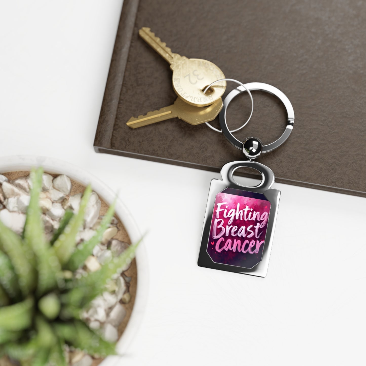 breast cancer key ring Printify