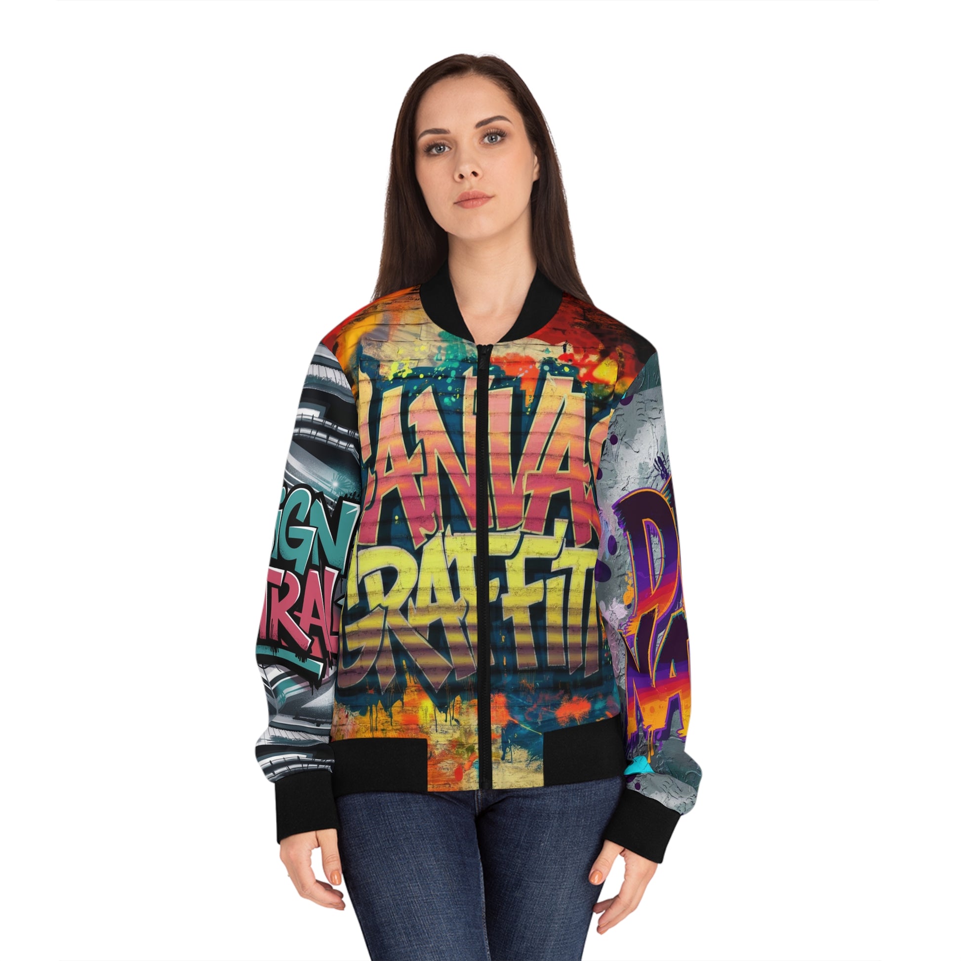 Women's Bomber Jacket (black)#2 Printify