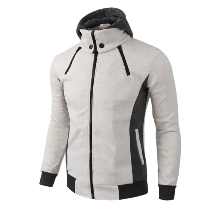 Double Zipper Hoodie Jacket for Men Canvas Graffitti